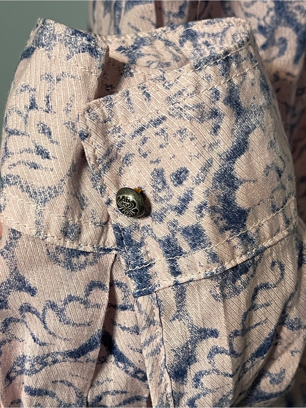 Aratta Silent Journey Embroidered Rose Button Front Tunic Blouse Floral Boho XL - Picture 7 of 11